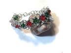 Silver Beaded Chainmaille Christmas Bracelet - Opportunity!