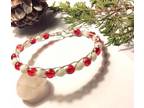 Red and White Bead Candy Cane Christmas Bracelet - Opportunity!