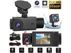 1080P 3 Lens Car DVR Dash Cam Front/Rear/Inside Camera Video