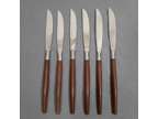 6 Vintage ECKO Eterna Canoe Muffin Table Knives Stainless