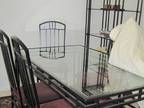 Black metal w/Glass dining room set -