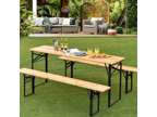 3 pieces folding wooden picnic table picnic outdoor dining