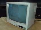 Retro White Cube CRT TV 14" Sharp Decorator Serie tv 1988