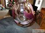 Hand Blown Vase wflower in glass - Opportunity!