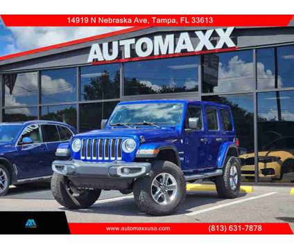 2018 Jeep Wrangler Unlimited for sale is a Blue 2018 Jeep Wrangler Unlimited Car for Sale in Tampa FL