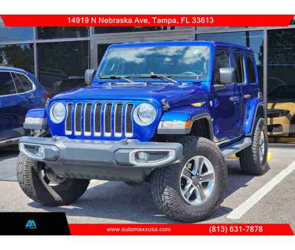 2018 Jeep Wrangler Unlimited for sale is a Blue 2018 Jeep Wrangler Unlimited Car for Sale in Tampa FL