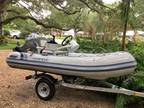 11 highfield inflatable dingy, 20 HP Honda , new trailer