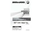 Sea-Doo Owners Manual Book 2018 SEA-DOO RXT - Opportunity!