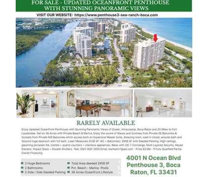 Updated Oceanfront Penthouse at 4001 North Ocean Blvd Boca Raton Florida in Boca Raton FL is a Condo