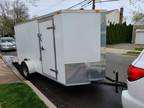 6 x 12 V-Nosed Enclosed Cargo Motorcycle Trailer w/Ramp &