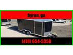 2023 Covered Wagon Trailers 7 X 18 Black Covered Wagon Trailer Enclosed New