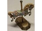 Willitts Designs Brass Base Porcelain Carousel Horse