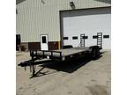 2011 H & W Trailer 20FT Equipment Trailer W/ Stand Up Ramps