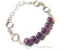 Silver Bracelet with Purple Amethyst Beads