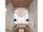 GMlixin Chrome Large Crystal Chandelier Modern Luxury Pendant Ceiling Lights