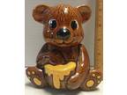 Vintage Ceramic Brown Bear Honey Pot Made in Taiwan