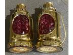 Pair of Avon Men's Cologne Bottles Casey's Lantern Leather After Shave