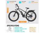 Ebike 26" 750W 48V Electric Bike Mountain Bicycle Fat Tire 40KM/H 7 Speed Adult