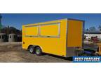 2023 8 x 16 enclosed concession 2 window vending trailer finished 8x16 marquee