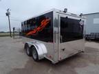 7 x 12 12' Enclosed Cargo Racing Custom Harley Show Bike Hauling Storage Trailer