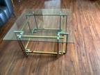 Gold & chrome coffee table with glass top