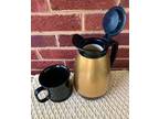 Vintage West Bend Thermo-Serv 1qt Gold And Black Insulated Server Coffee/Tea