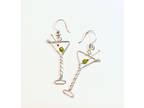 Silver Martini Glass Earrings Perfect for New Years