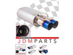 (DC)Universal 2.5" Inlet / 3" Dual Straight Tip DTM Style Stainless Steel