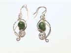 Silver Argentium Swirl Earrings with Aventurine