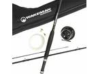 Wakeman 3 Piece 8 Feet Long Fly Rod and Reel with Carrying Case Fishing