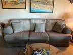Large sofa neutral color, reversible cushions, three mix & match decorative