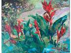 original acrylic painting famous painter nature still life small medium flowers