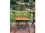 Nichols and Stone Co Maple Comb Back Antique Windsor Armchairs Four Chairs