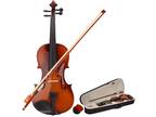 New 4/4 Acoustic Violin Bow Rosin Natural wood Free Case
