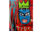 Rare Jean Michel Basquiat Vintage Painting 82 “Crown”