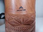 Kangaba Hand Carved African Large Djembe Drum Bongo Carved Bottom 13.5" x 25"