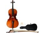 New Student Pure Sound Professional 4/4 Full Size Cello and Bow Rosin Case USA