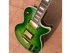 Guitar Factory 6 String Solid Mahogany Green Electric Guitar Gold Accessories