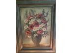 Flower Painting in a Wood Frame Old No Signature - Opportunity!