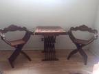 Vintage Italian Chess Table With Chairs