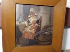Antiqu Unsigned Painting Woman Possibly Dutch Interior Scene Oil On Board NR
