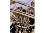 Vintage "516" Single Row Brass Student French Horn in F/Bb, 4 Keys, Gold Lacquer