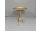 Vintage MCM All Brass Pedestal End Side Table