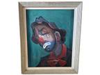 OOAK Sad Clown Oil Painting Artist M.Playman