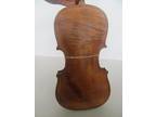 Antique Violin w/ Carved Figural Lion Head, 4/4 (Parts or Repair)