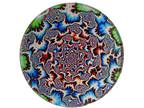 Colorful Acrylic Vinyl Fractal Art on Aluminum Circle (6 inches)