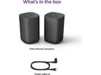 Roku Wireless Speakers (for Roku Streambars or Roku TV), Black - 2 Speakers