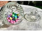 Vintage Clear Glass Candy Jar - NOW....