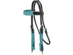 Turquoise Suede Buckstitch Pony Headstall