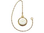 A130 Tiffany & Co. Ultra-Thin Pocket Watch by Universal Geneve, 14k Gold Chain.